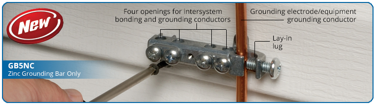 NEW GB5NC - Zinc Grounding Bar Only