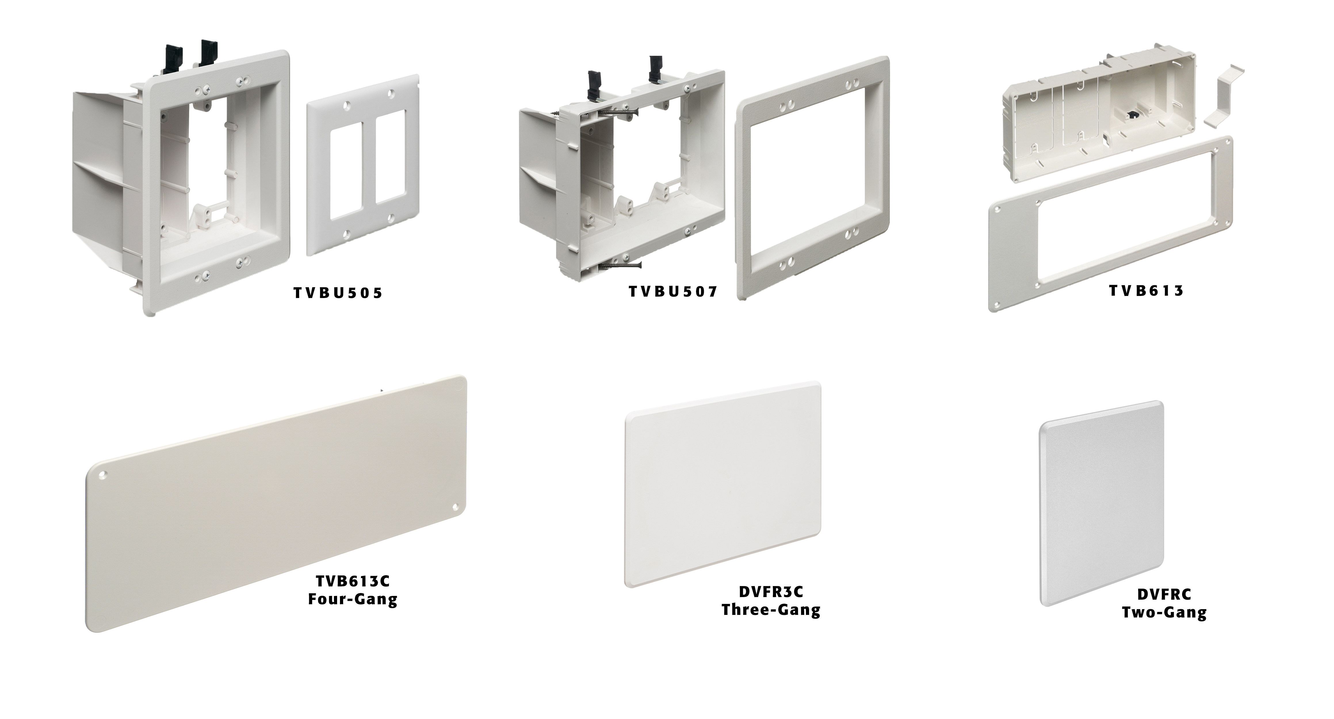 Part Images, Part Numbers: TVBU505, TVBU507, TVB613