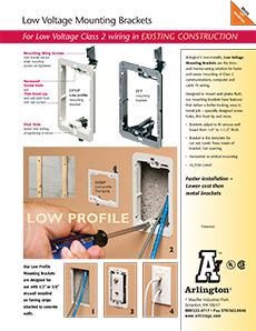 Arlington LV1 Low Voltage Mounting Bracket, Existing Construction