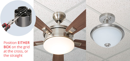 Arlington T Box For Suspended Ceiling, How To Install Drop Down Ceiling Fan