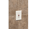 receptacle mounted flush with wall