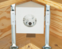 adjustable ceiling box mounted in peak of ceiling