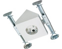fan and fixture mounting box with adjustable brackets