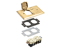 exploded view of components included in floor box trim kit