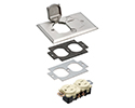 exploded view of components included in floor box trim kit