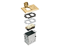 exploded view of components included in floor box kit