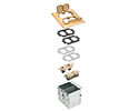 exploded view of components included in floor box kit