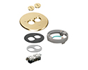 exploded view of components included in floor box cover kit