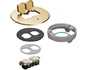 exploded view of components included in floor box cover kit