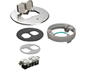 exploded view of components included in floor box cover kit