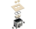 exploded view of components included in adjustable floor box kit