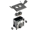 exploded view of components included in adjustable floor box kit