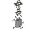 exploded view of components included in floor box kit