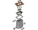 exploded view of components included in floor box kit