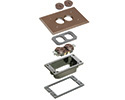 exploded view of components included in floor box trim kit