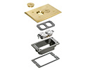 exploded view of components included in floor box trim kit