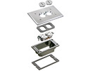 exploded view of components included in floor box trim kit