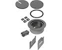 exploded view of components included in floor box cover kit