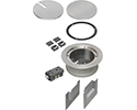 exploded view of components included in floor box cover kit