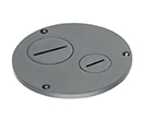 floor box cover with threaded plugs