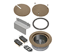 exploded view of components included in floor box cover kit