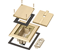 exploded view of components included in floor box cover kit