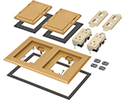 exploded view of components included in floor box cover kit