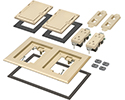 exploded view of components included in floor box cover kit