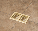 two gang floor box in tiled floor