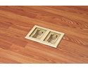 two gang floor box in wooden floor