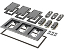 exploded view of three gang floor box cover kit