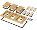 exploded view of three gang floor box cover kit