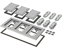 exploded view of three gang floor box cover kit