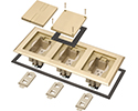 exploded view of three gang floor box cover kit