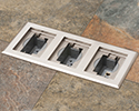 three gang floor box in tiled floor