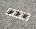 three gang floor box in carpeted floor