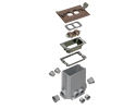 exploded view of components included in floor box kit