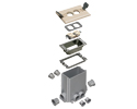 exploded view of components included in floor box kit