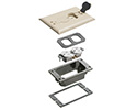 exploded view of components included in floor box trim kit