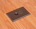 single gang floor box in wooden floor