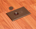 single gang floor box in wooden floor