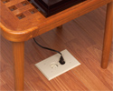 floor box under end table with lamp plugged in