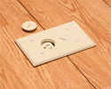 single gang floor box in wooden floor