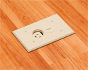 single gang floor box in wooden floor