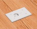 single gang floor box in wooden floor