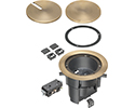 exploded view of components included in in-box recessed floor box kit