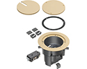 exploded view of components included in in-box recessed floor box kit