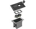 exploded view of components included in floor box kit