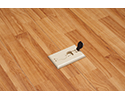 floor box with flip lid open in wooden floor