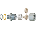 exploded view of components that make up cord connector